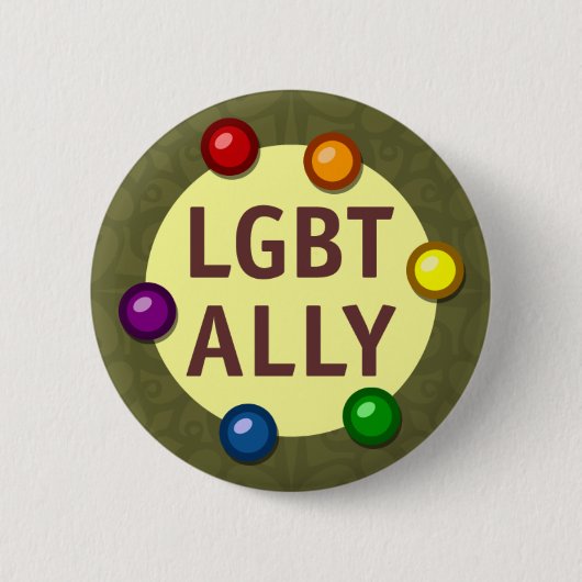 LGBT Allyボーブルラウンドボタン 缶バッジ (正面)