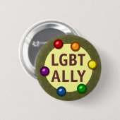 LGBT Allyボーブルラウンドボタン 缶バッジ (正面&裏面)