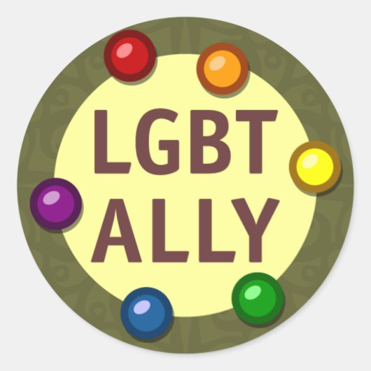 LGBT Ally Baubles Roundステッカー ラウンドシール (正面)