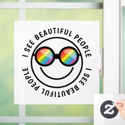 Lgbt Ally Beautiful People引用文&レインボーグラス ウィンドウサイン (ホーム)