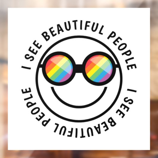 Lgbt Ally Beautiful People引用文&レインボーグラス ウィンドウサイン (シート2)