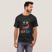 LGBT Ally Cat Be KindゲイレインボーLGBTQアイディア4 Tシャツ (正面フル)