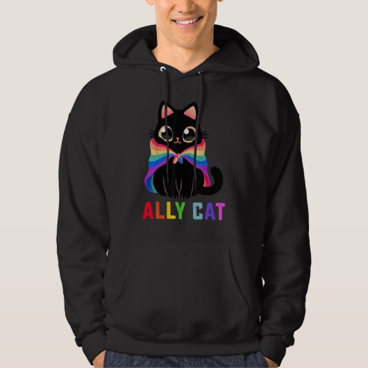 LGBT Ally Cat Be Kind Gay Rainbow  LGBTQ 1 パーカ (正面)