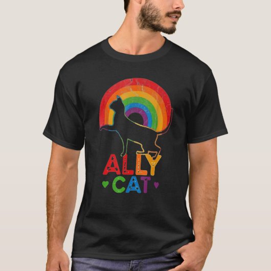 LGBT Ally Cat Be Kind Gay Rainbow  LGBTQ  Idea 8 Tシャツ (正面)
