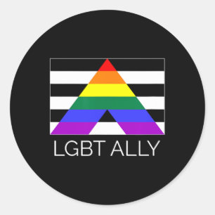 Lgbt Ally Rainbowゲイプライド国旗Tシャツ ラウンドシール