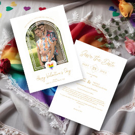 LGBT Arch Effect Pride Heart Happy Valentine's Day セーブザデート