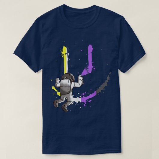 LGBT Astronaut Paint Smile Nonbinary Pride Genderq Tシャツ (デザイン正面)