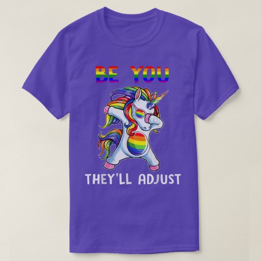 LGBT Be You'll Adjust Adjust Unicornプライド月 Tシャツ (デザイン正面)