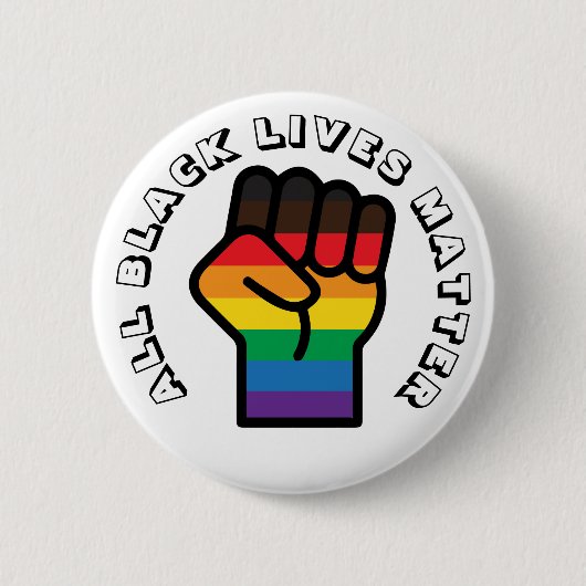LGBT Black Pride All Lives Matter 缶バッジ (正面)