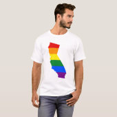 LGBT California，アメリカ州旗の地図Tシャツ Tシャツ (正面フル)