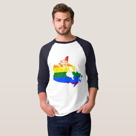LGBT Canadian pride map T-Shirt Tシャツ (正面フル)