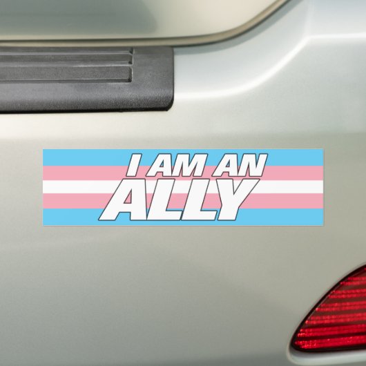 LGBT Cis Ally Transgenderプライド国旗 バンパーステッカー (車上)