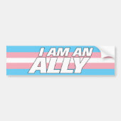 LGBT Cis Ally Transgenderプライド国旗 バンパーステッカー (正面)
