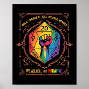 LGBT D&D Tシャツ 誰かがパーティメンバー1人を攻撃したら ポスター
