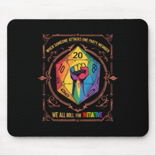 LGBT D&D Tシャツ 誰かがパーティメンバー1人を攻撃したら マウスパッド