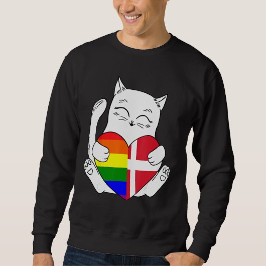 LGBT Denmark Cat Ally Animal Pride Supporter スウェットシャツ (正面)