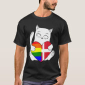 LGBT Denmark Cat Ally Animal Pride Supporter Tシャツ (正面)