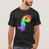 LGBT Dinosaur Rex Gay Pride Dino Allysaurus Rainbo Tシャツ (正面)