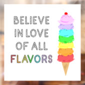 Lgbt Diversityアイスクリームラブオブオールフレーバー引用文 ウィンドウサイン (シート2)