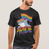 Lgbt Dolphinゲイプライドレインボーフラッグサングラス Tシャツ (正面)