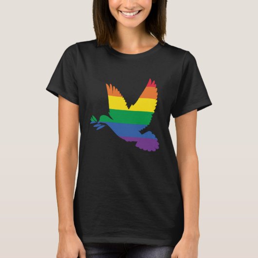 LGBT Dove World Peace Pride Peace Dove Tシャツ (正面)