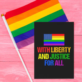 LGBT Equal Rights Rainbow American国旗 ポストカード