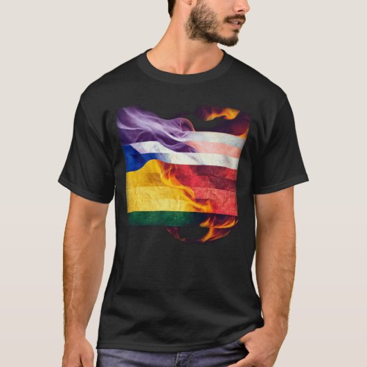 Lgbt Flag Burning Tシャツ (正面)