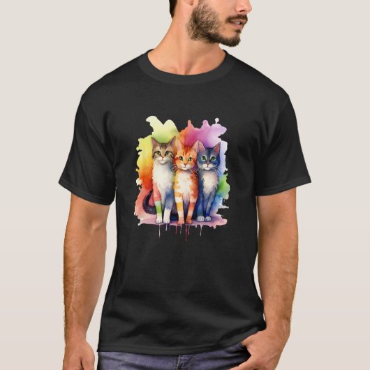 LGBT Flag Gay Cat Pride Month Transgender Rainbow Tシャツ (正面)