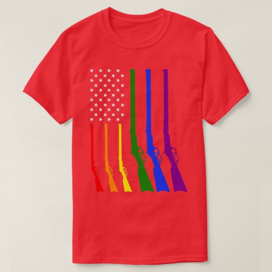Lgbt Flag Hunting Gay Pride America Tシャツ (デザイン正面)