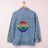 LGBT flag peace sign  デニムジャケット (ハンガー)