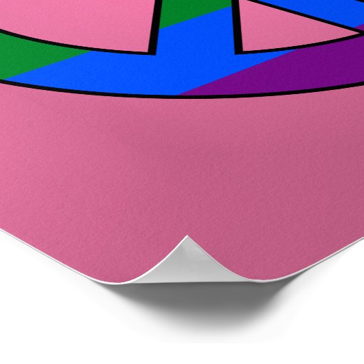 LGBT flag peace sign poster ポスター (角)