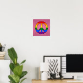 LGBT flag peace sign poster ポスター (ホームオフィス)
