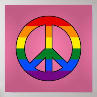 LGBT flag peace sign poster ポスター