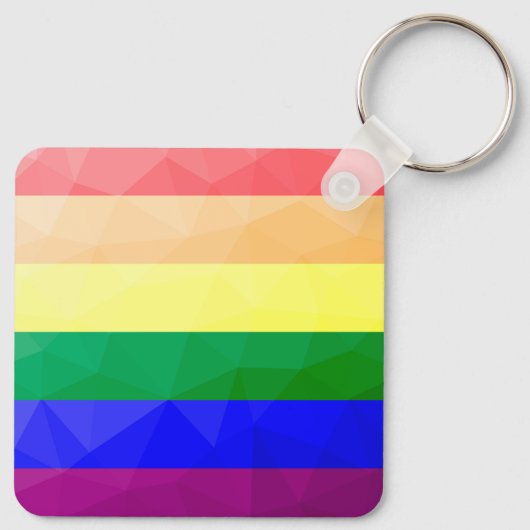 LGBT flag rainbow lines geometric mesh pattern キーホルダー (裏面)