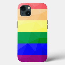LGBT flag rainbow lines geometric mesh pattern iPhone 13ケース