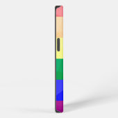 LGBT flag rainbow lines geometric mesh pattern iPhoneケース (右側面)