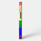 LGBT flag rainbow lines geometric mesh pattern iPhoneケース (左側面)