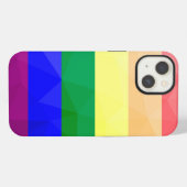 LGBT flag rainbow lines geometric mesh pattern iPhoneケース (裏面横)