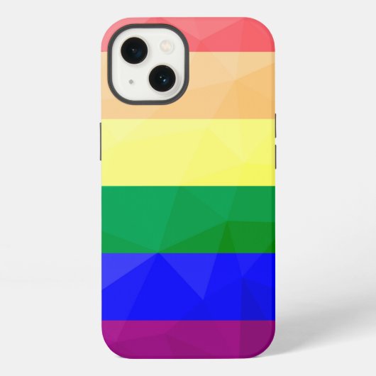 LGBT flag rainbow lines geometric mesh pattern iPhoneケース (裏面)