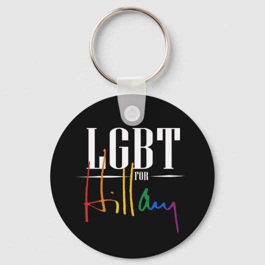 LGBT FOR HILLARY -.png キーホルダー (正面)