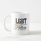 LGBT FOR HILLARY --.png コーヒーマグカップ (左)