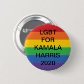 LGBT for Kamala Harris 2020ボタン 缶バッジ (正面&裏面)