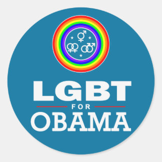 LGBT for OBAMA ラウンドシール