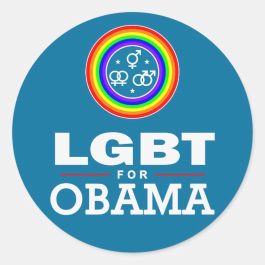 LGBT for OBAMA ラウンドシール (正面)