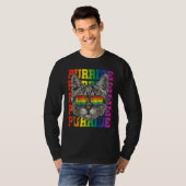 LGBT Gay Pride Cat Purride Cat  LGBTQ Men Women Tシャツ (正面フル)