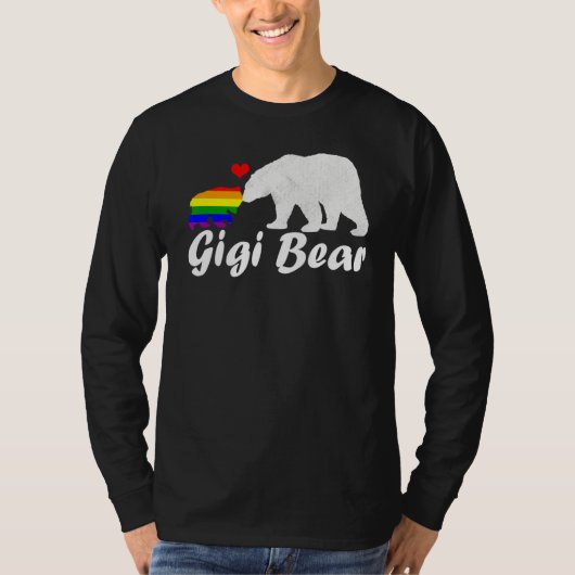 Lgbt Gigi Bearゲイプライド平等ライツ・レインボー Tシャツ (正面)