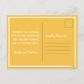 LGBT Happy Holigaysクリスマスフォトマスタードイエロー シーズンポストカード (裏面)