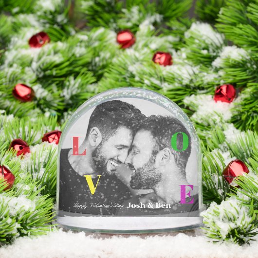 LGBT Happy Valentine's Day Custom Photo Monogram (クリスマス)