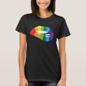 LGBT Human Rights, LGBT PRIDE Rainbow Lips Gay Les Tシャツ (正面)