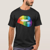 LGBT Human Rights, LGBT PRIDE Rainbow Lips Gay Les Tシャツ (正面)
